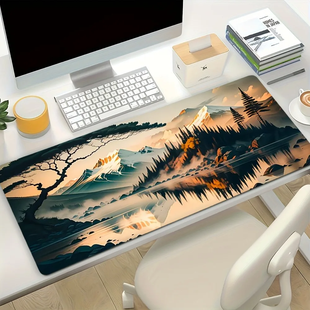 Snow Mountain Scenery Large Mouse Pad - Anti-slip, with vivid mountain scenery design alfombrillas para escritorio