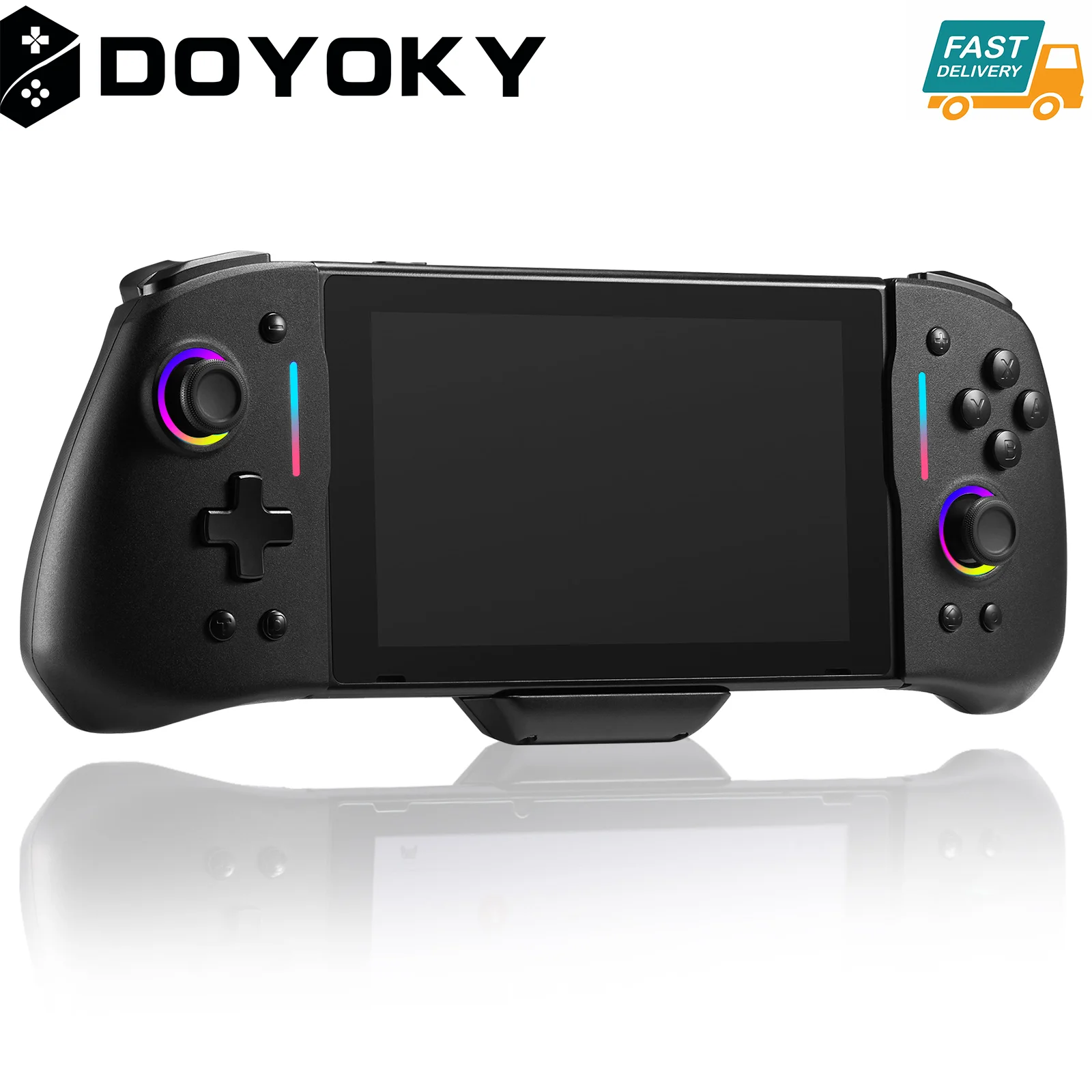 

Проводной Эргономичный контроллер DOYOKY для Nintendo switch/OLED с 8 цветами, зеркальный двойной шок и 6-осевая задняя Кнопка гироскопа, нескользящая