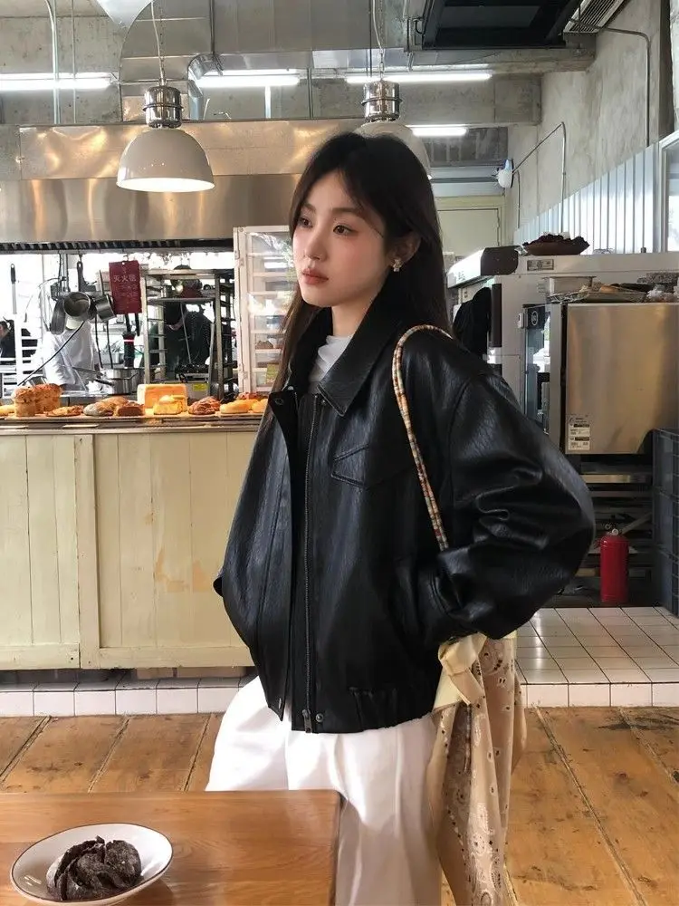 

Куртки-бомберы Женская куртка Коричневая осенняя сетка с вышивкой Укороченный минимализм OL Офис Современный Элегантный Профессиональный Простой Повседневный