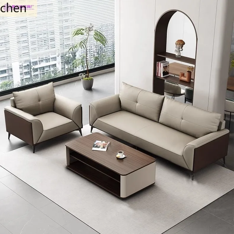 HT Real Estate Exhibition Hall Office Sofa and Coffee Table Set Simple Modern Business Reception Room Guest Area Three-Seater
