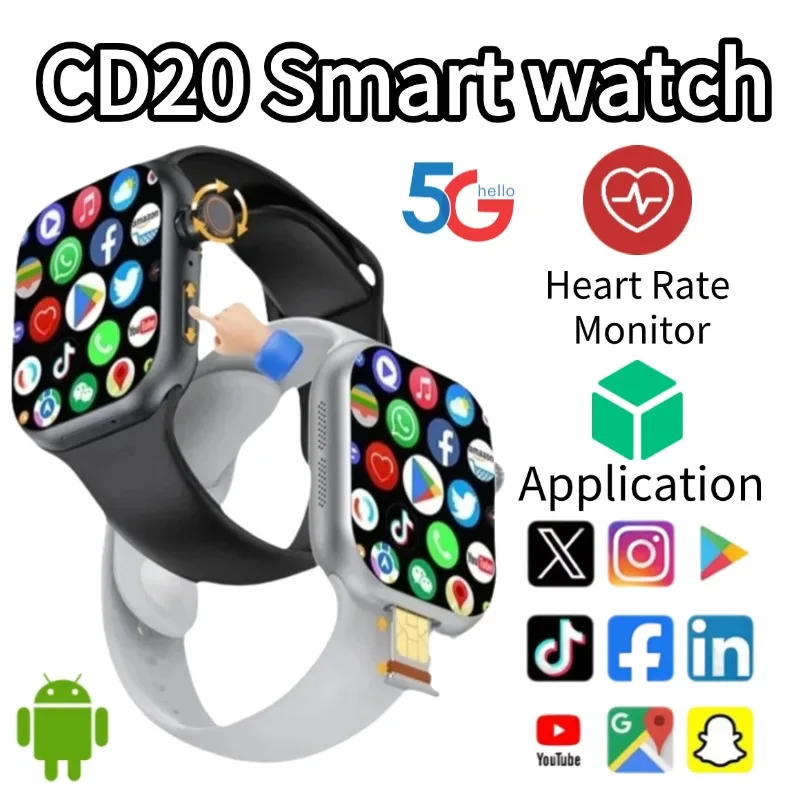 

Ultimate 5G Smartwatch International Edition 2,29-дюймовый AMOLED-дисплей, вращающаяся на 180 градусов камера, SIM-карта, Wi-Fi, GPS, видеозвонок