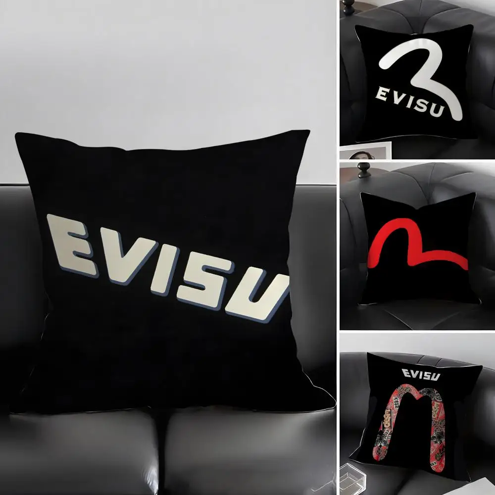 E-Evisu Brand Cushion Cover Pillowcase Ultra Soft Skin Friendly Fabric Cloud Like Comfort & Concealed Zipper
