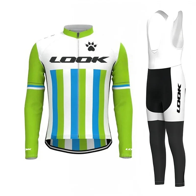 Camisa de Ciclismo LOOK, Camiseta de Manga Longa para Homens, Camisa de Ciclismo para Estrada/Montanha, Conjunto de Ciclismo MTB