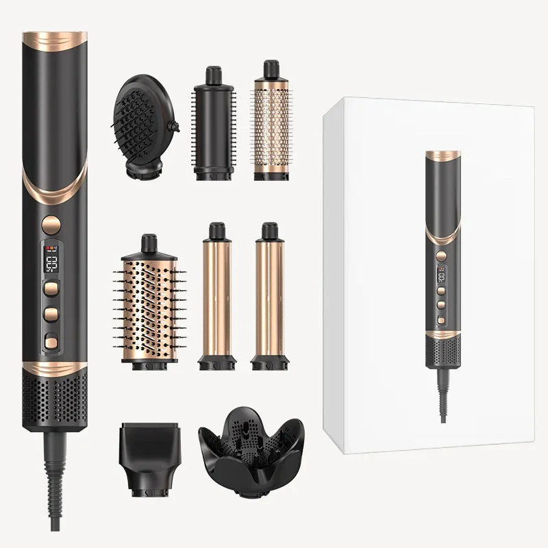 8-in-1 folding hair dryer, negative ion household set, multi-functional high-speed hot air comb