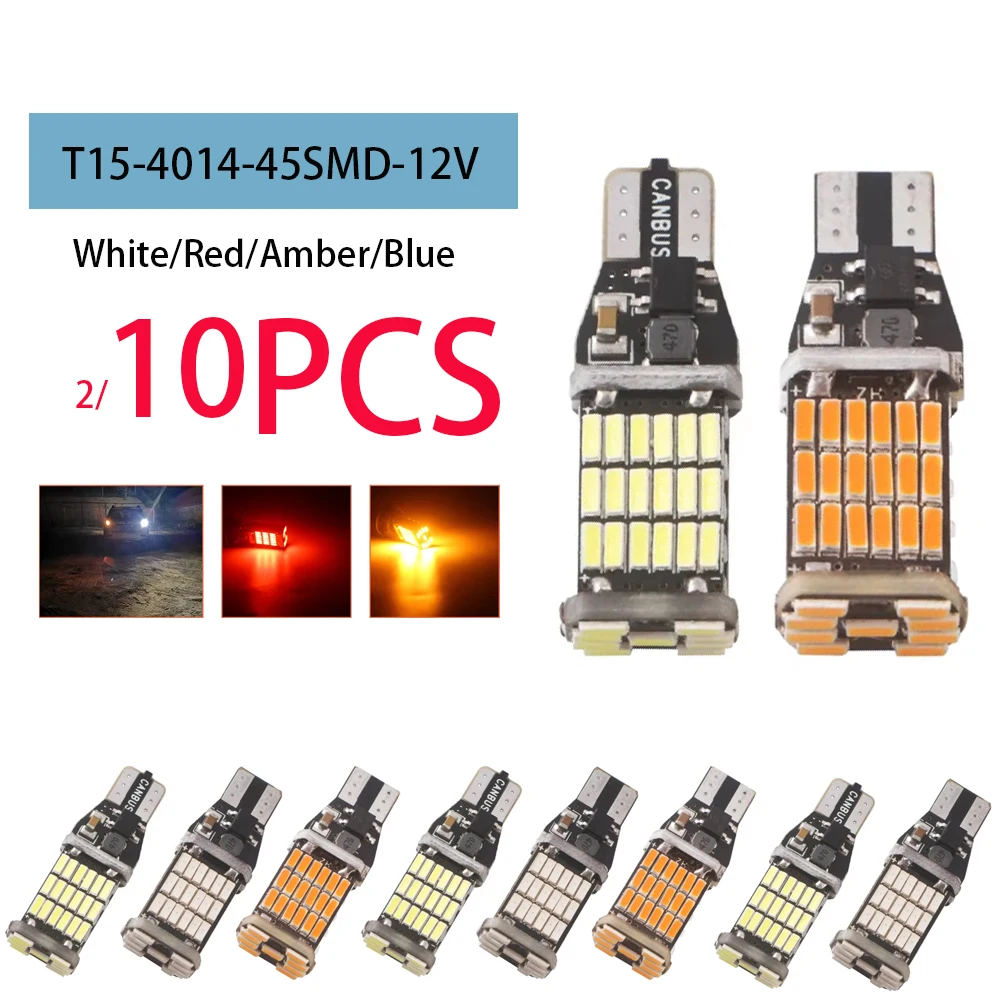 Super Bright T15 LED Reversing Bulbs Super Bright White LED Bulb 45SMD For Car Backup Reverse Light 912 921 T15 W16