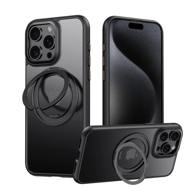 360° Rotation Ring Stand Magnetic Phone Case For iPhone 13 14 15 16 Pro Max 16 Plus 16E Magsafe Matte Military Shockproof Cover - Image 6
