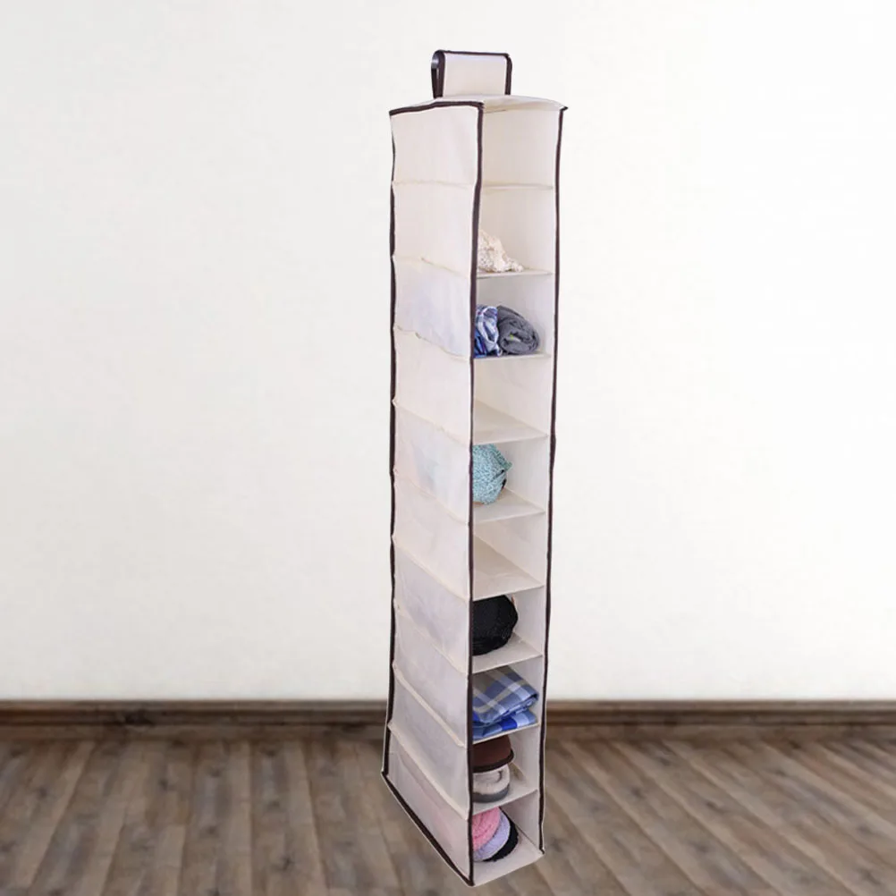 

10 Layers Hanging Bag Non-Woven Fabric Foldable Storage Organizer For Clothes Shoes Hats Home Wardrobe Closet Space