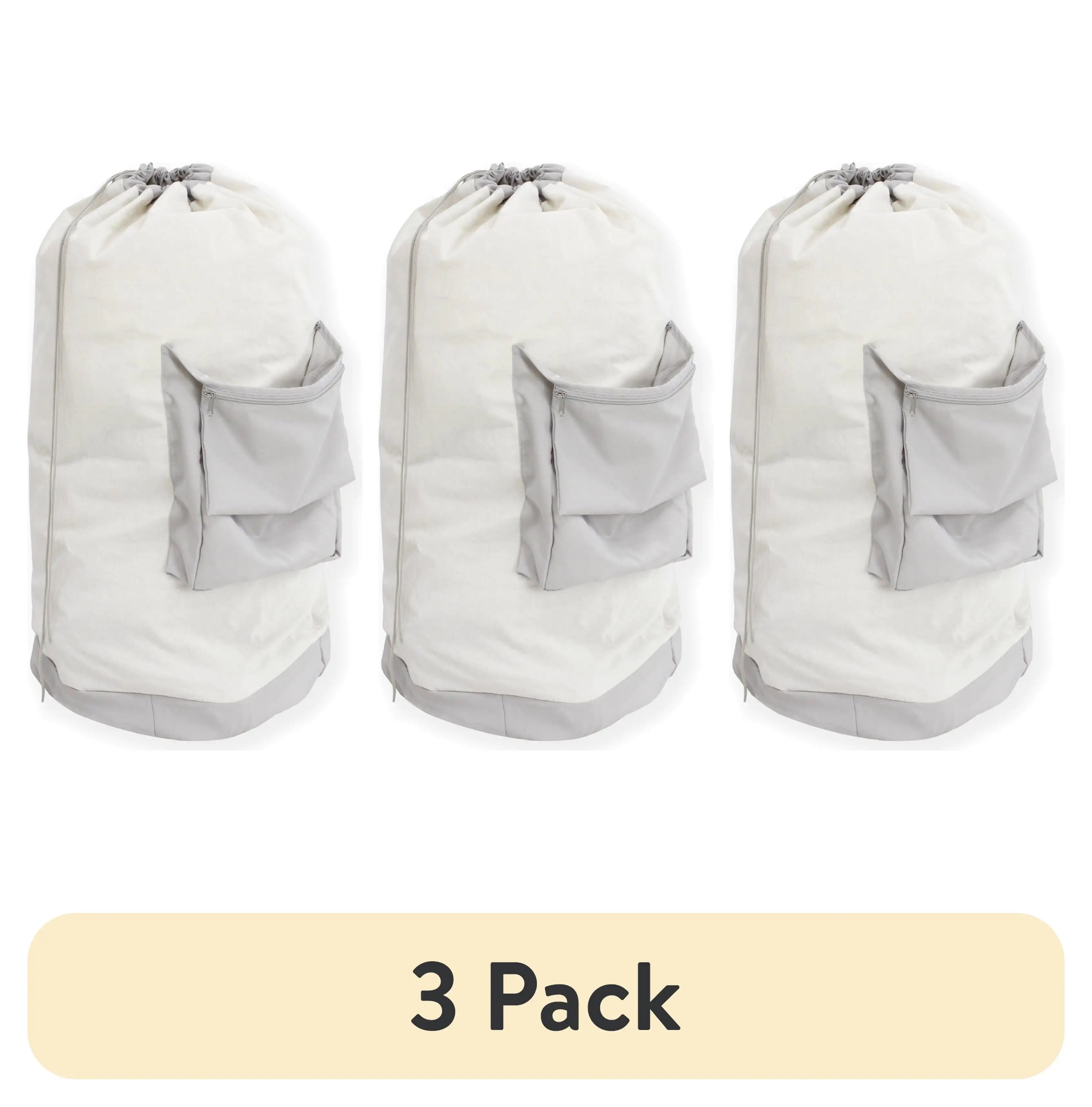 

(3 pack)Laundry Canvas Bag with Drawstring Closure, 24" x 36"