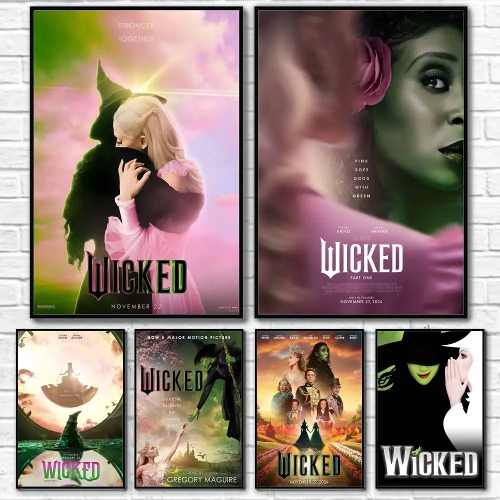W-WickedS Part One Movie Poster Home Living Bed Room Bar Hallway Sticky Wall Art Printing Waterproof Aesthetic Decor