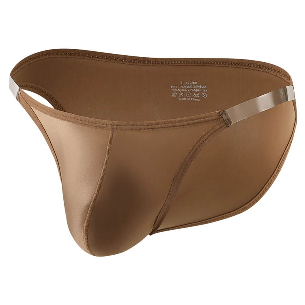 الرجال الملابس الداخلية مثير الرجال ملخصات منخفضة الخصر واضح حزام الحرير الجليد شفافة تنفس ملخصات U محدب رجل السروال