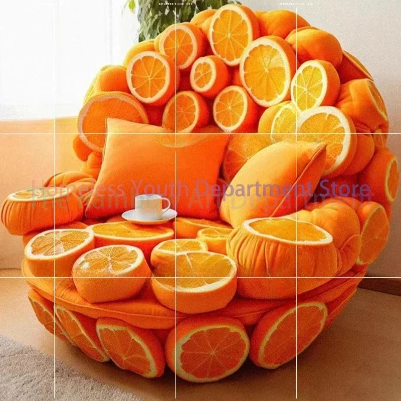 fruit watermelon orange sofa chair lazy tatami single double bedroom living room balcony creative personality fashion chair