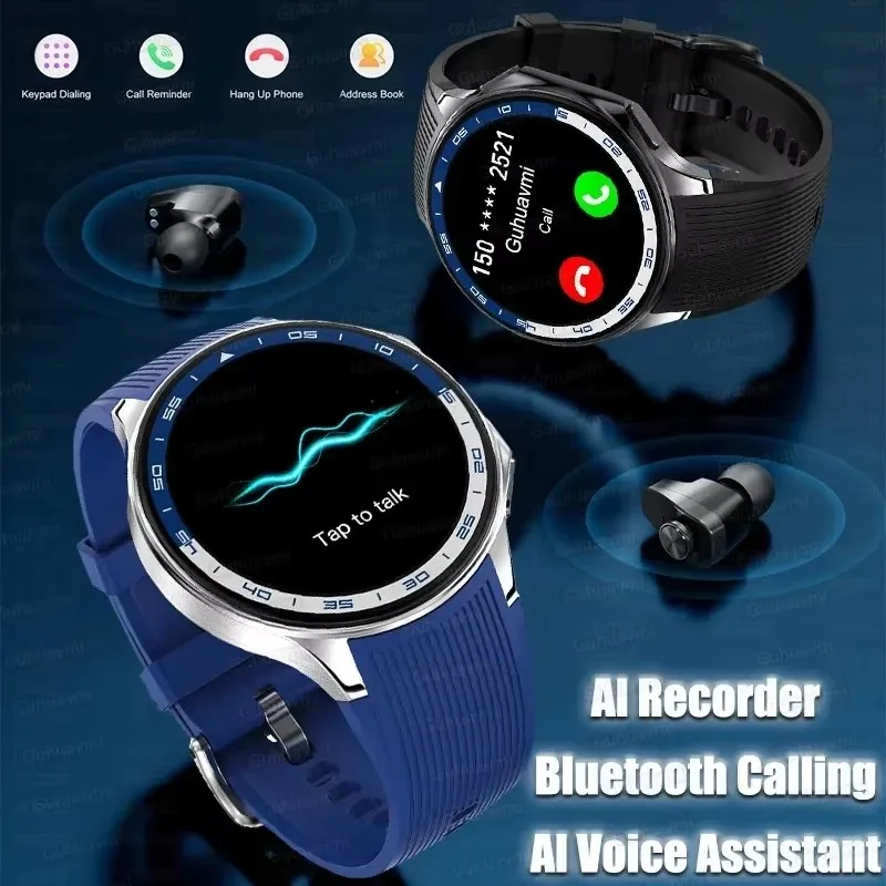 Jam tangan pintar Huawei Xiaomi pria, arloji cerdas olahraga kebugaran panggilan Bluetooth Video MP4 musik memori 32G untuk OPPO 2025