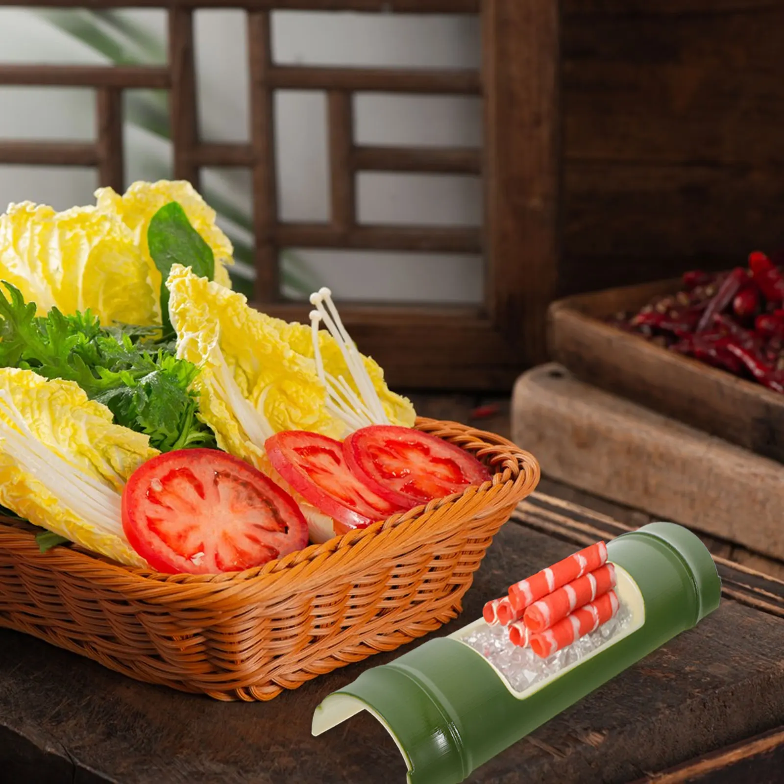 

ABS Sushi Plate Bamboo Shape Sturdy Lightweight Compact Size Sashimi Dessert Holder Practical Storage Tray Kitchen Dinnerware