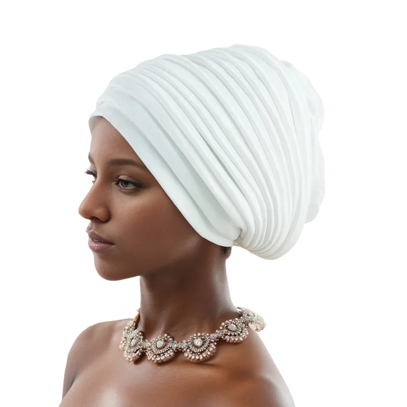 Nigerian Turban Head Accessories Plain Sego Head Tie African Women\'s Turban Cap Wedding Auto Gele Daily Headscarf New Headtie