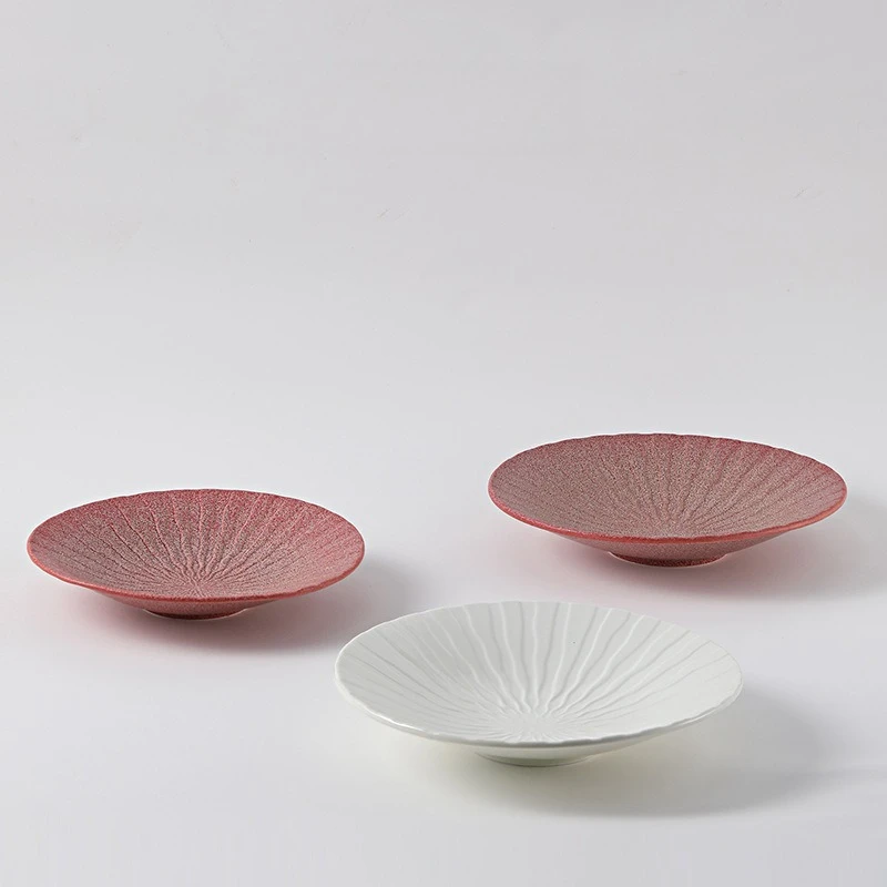 Wabi Sabi Style Ceramic Circular Creative Cold Dishes Niche Highend Dishes Hotel Restaurants Wholesale for Home Use