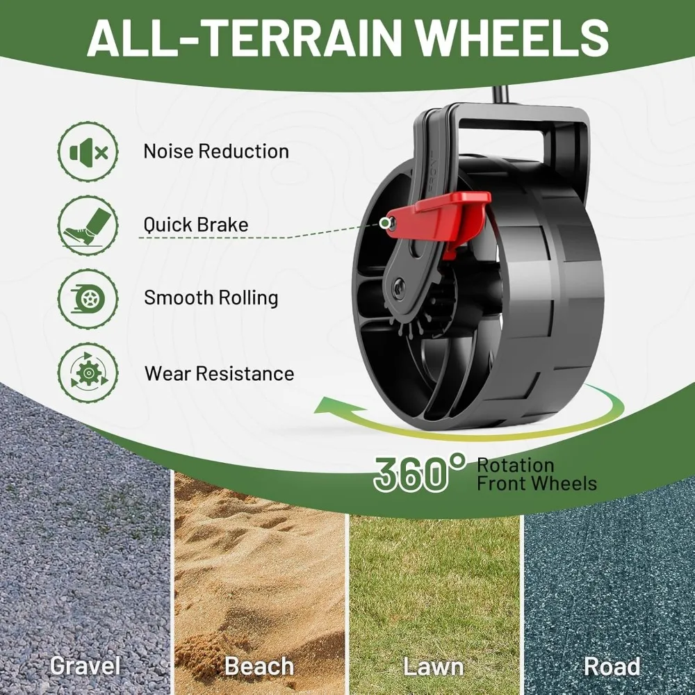 Large Capacity Folding Double Decker Wagon with Brakes, 54 Extra Long Extender Cart, 660lbs Heavy Duty for Outdoor Adventures