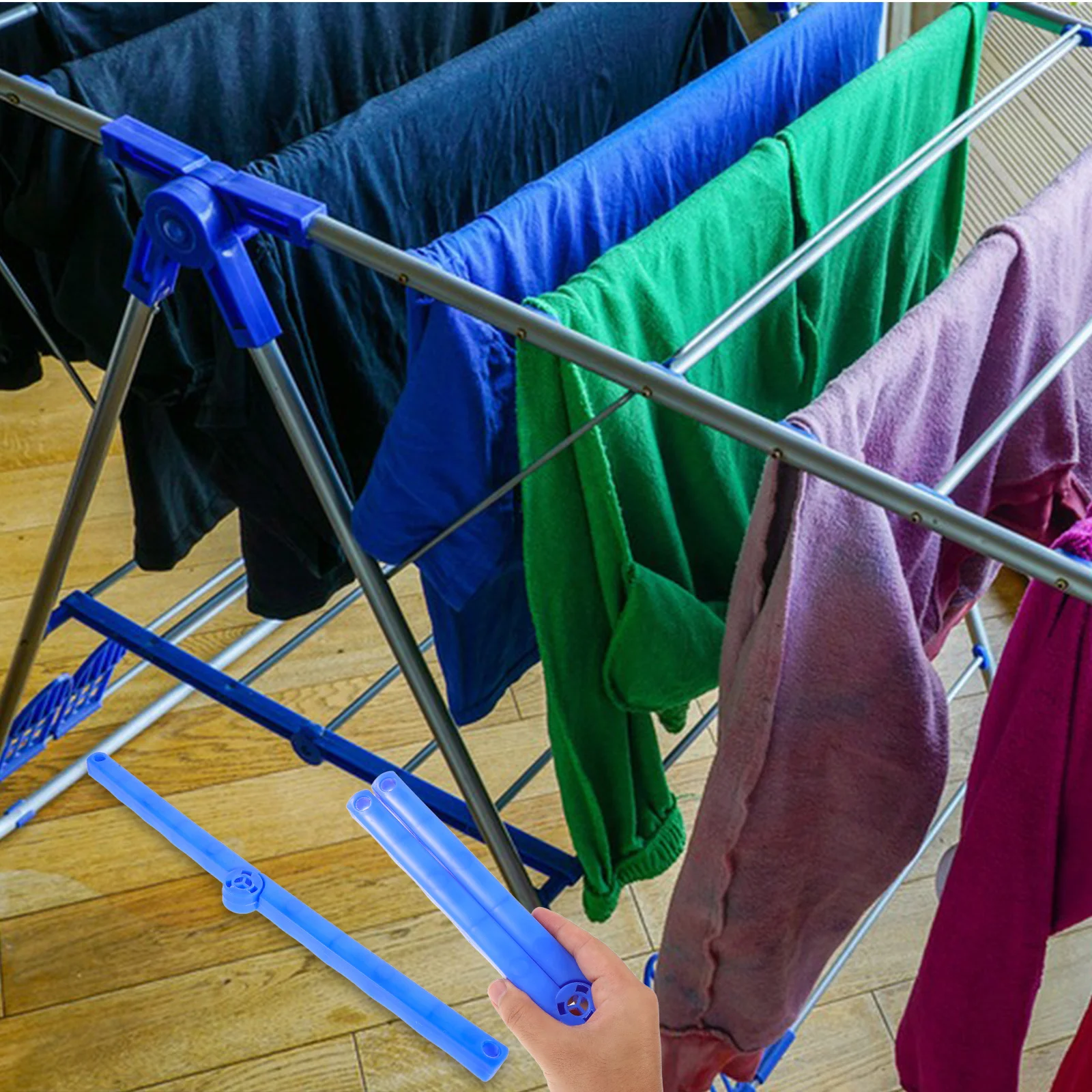 

2Pcs Plastic Clothes Drying Rack Parts Reliable Wing Ends Replacement Kit for Floor Standing Clothes Rack Pole Wing Ends