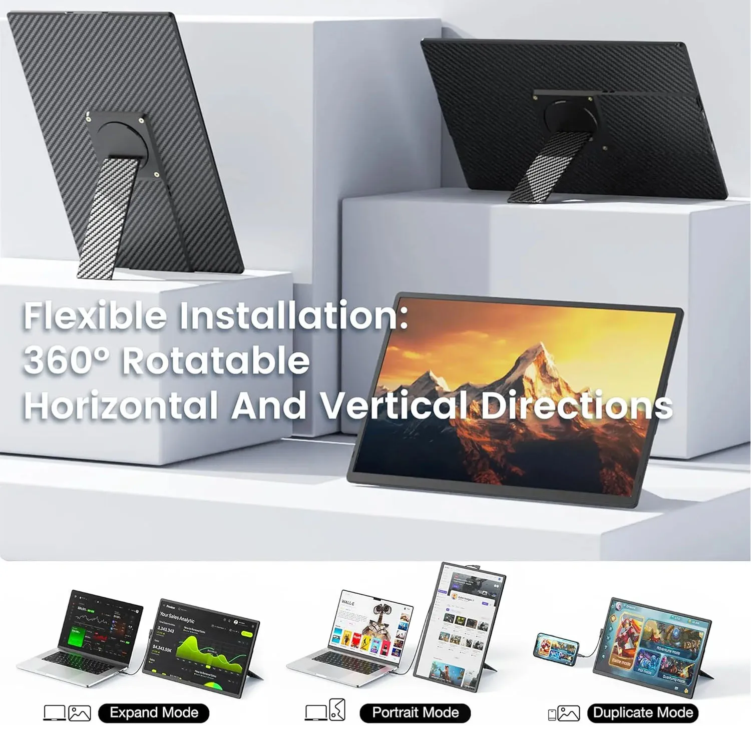 OEM Factory Custom 16 Inch 1920x1200P IPS Panel LCD Portable Display Monitor with Type-C Interface Dual Monitor Extender