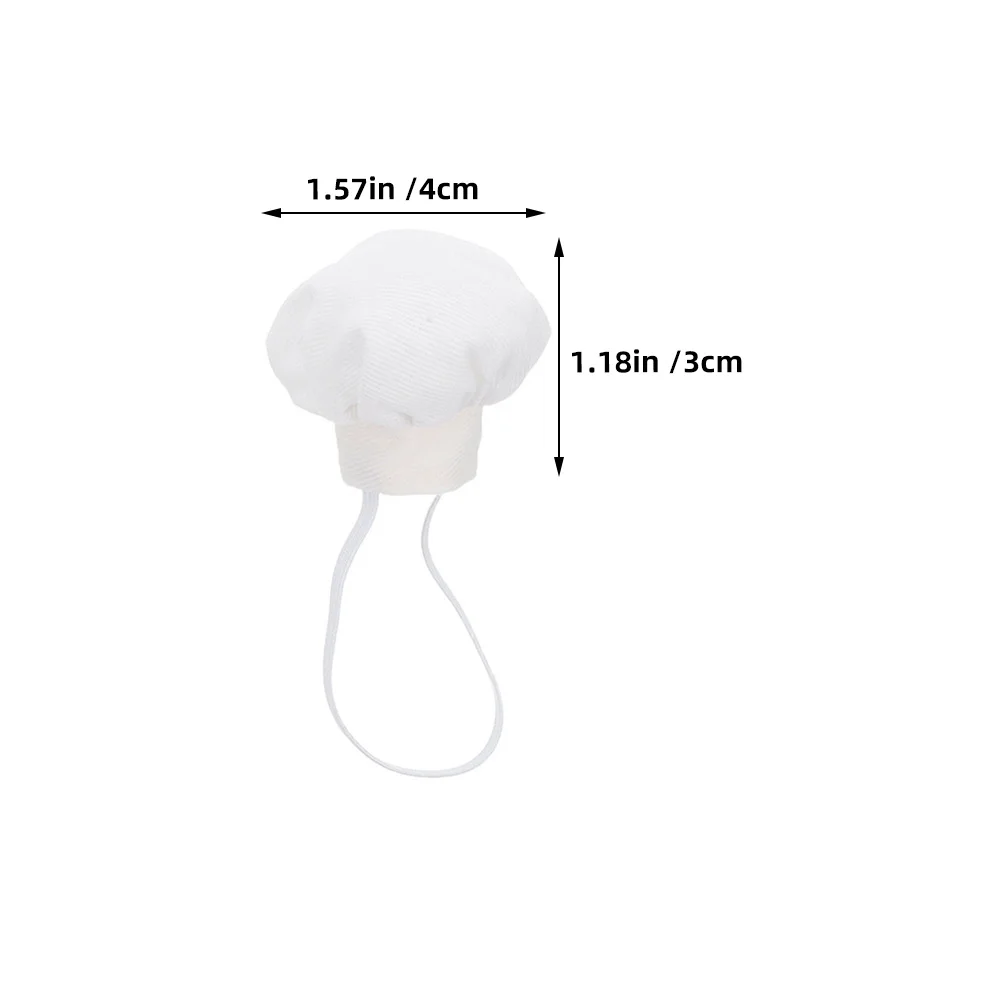 4 stuks hoeden wit voor 10-15 cm koken rollenspel accessoires doe-het-zelf decoratie witte koksmuts