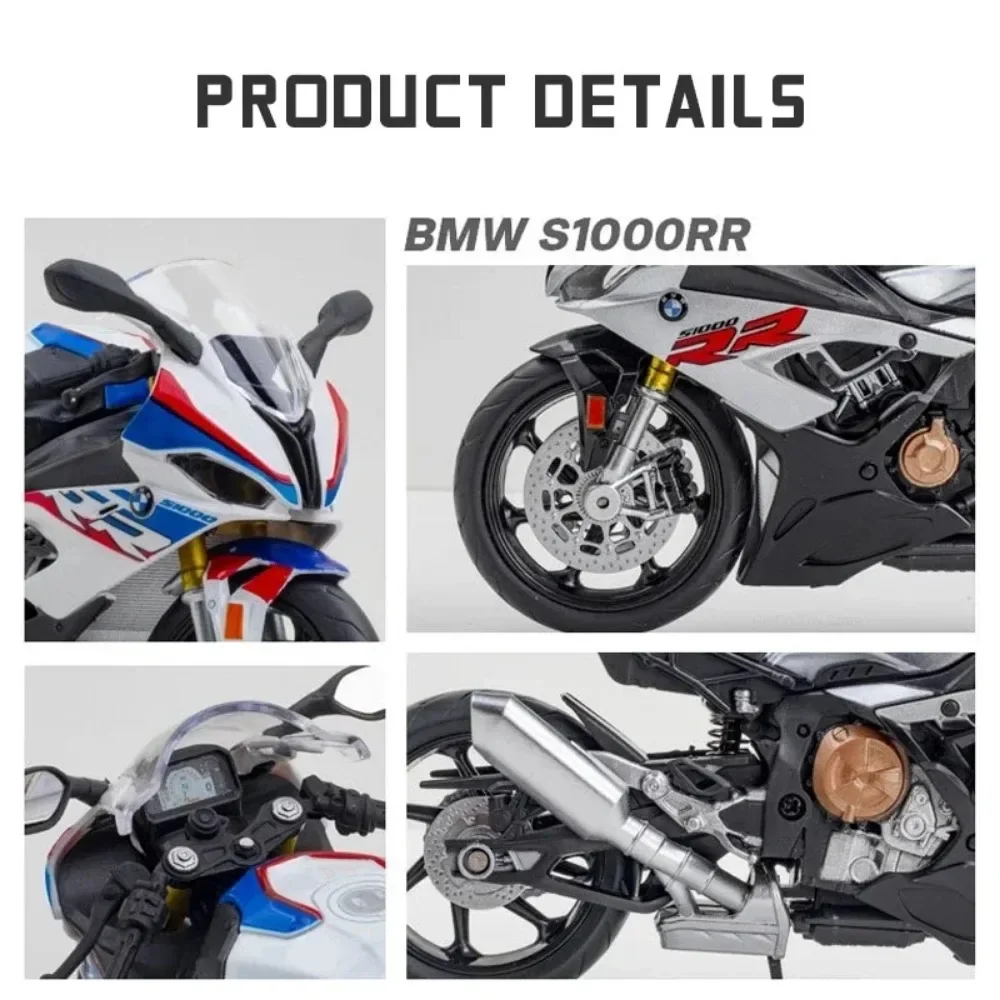 1:12 BMW S1000RR سباق الدراجات النارية لعبة مجسمة سبيكة دييكاست امتصاص الصدمات الحرة عجلات نماذج المحرك هواية الحلي الهدايا