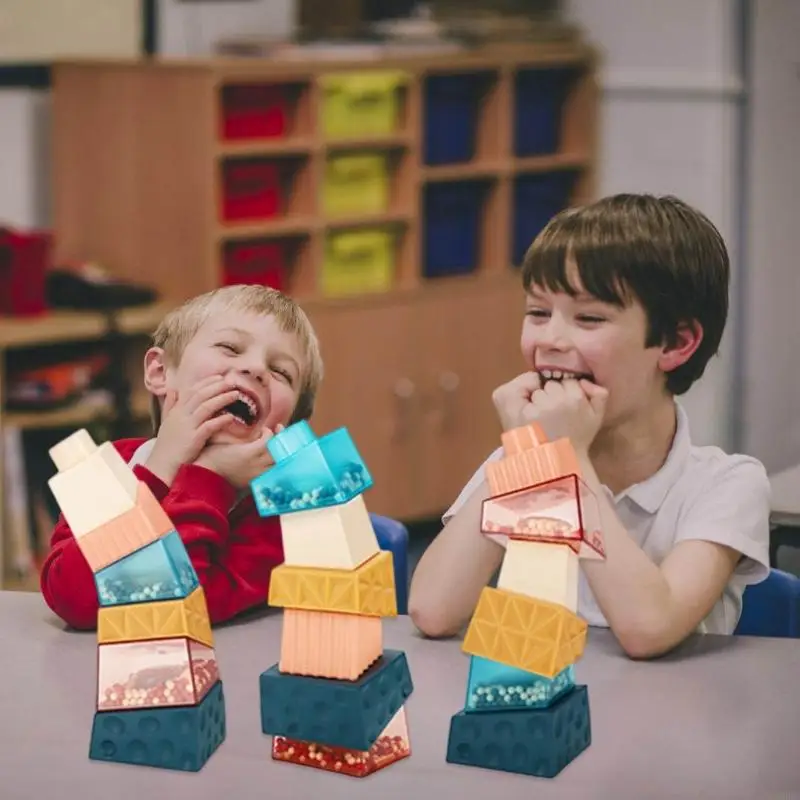 Cubos empilhamento educacionais CORB para crianças Cores brilhantes Blocos construção criativos Brinquedo jogo seguro