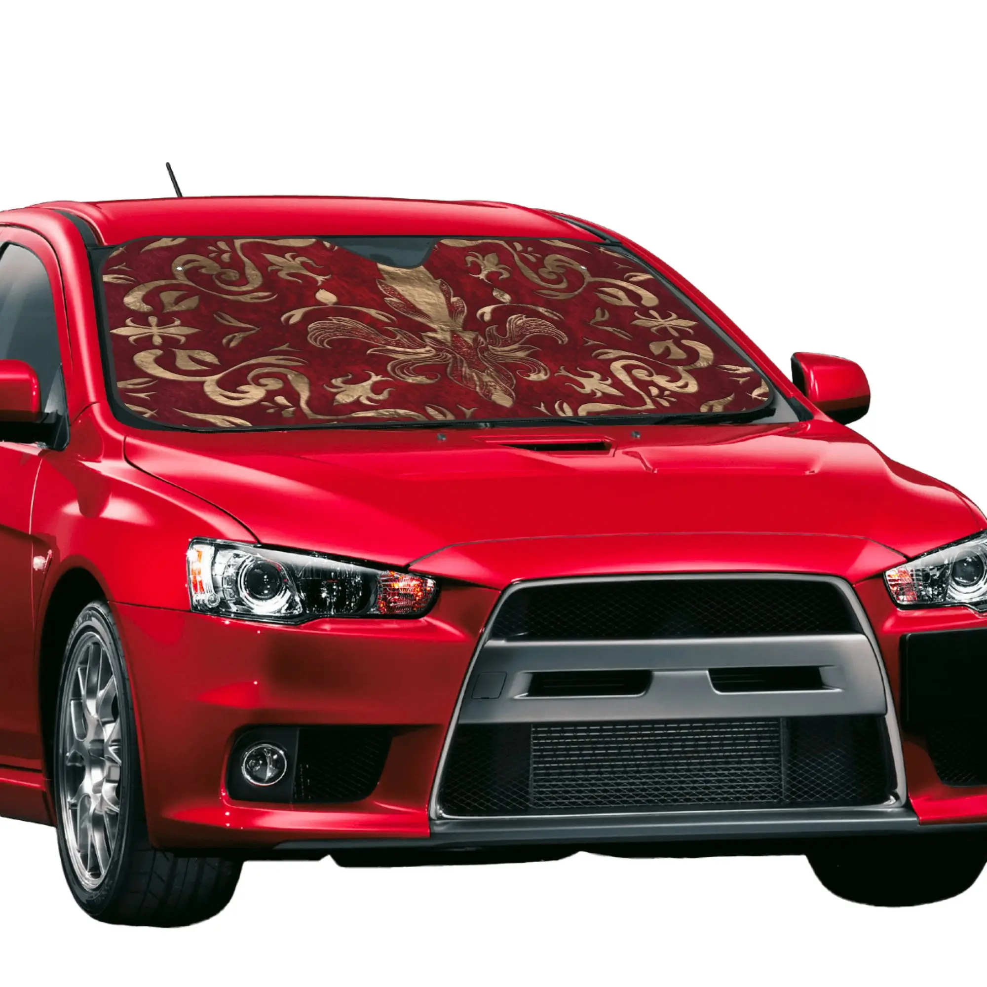 Fleur De Lis Lily Flower Car Front Window Sun Shade Heat Insulation Cover Portable UV Protection Covers Car Solar Protection