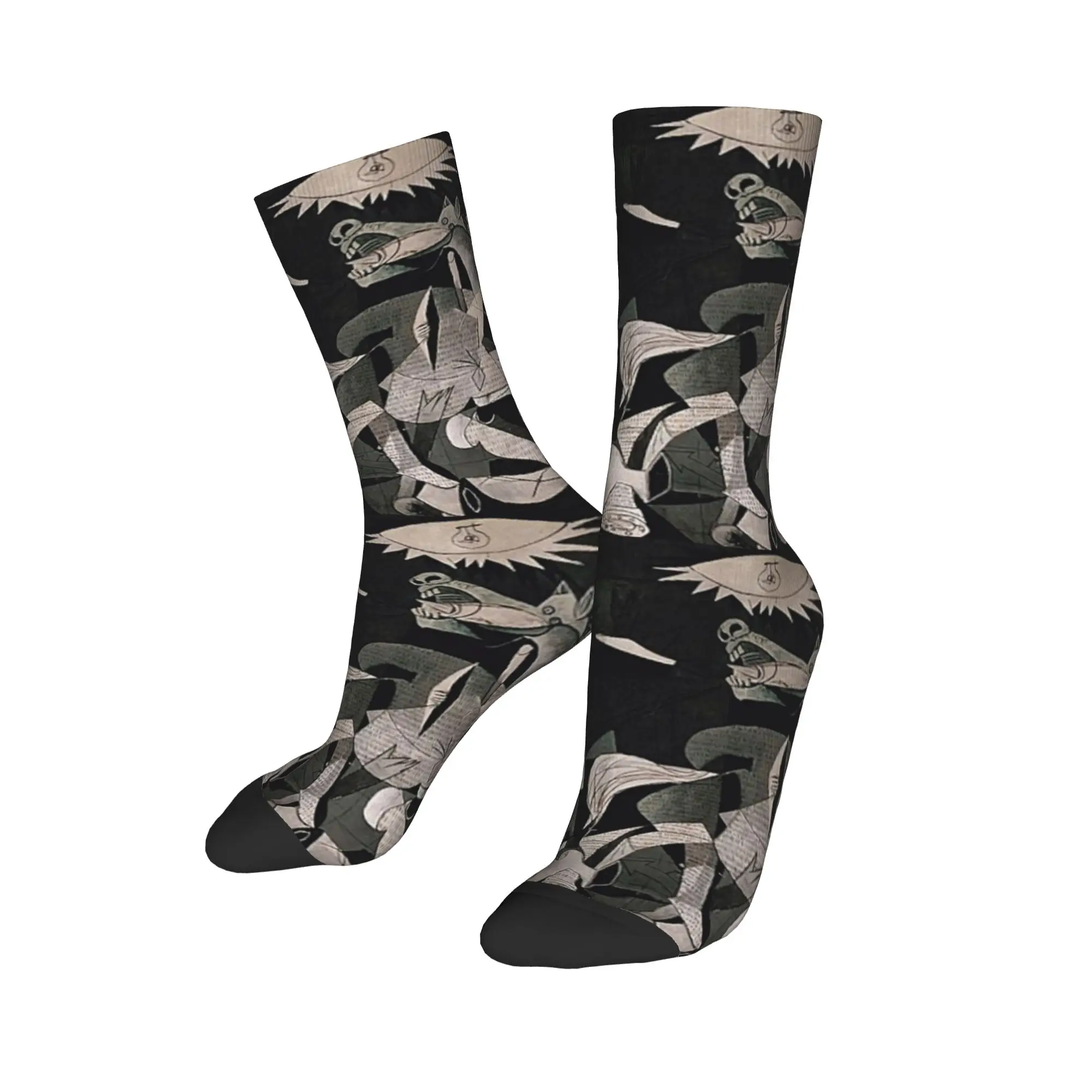 

Пользовательские крутые носки Испании Пабло Пикассо Герника для мужчин и женщин, теплые спортивные футбольные носки с 3D принтом