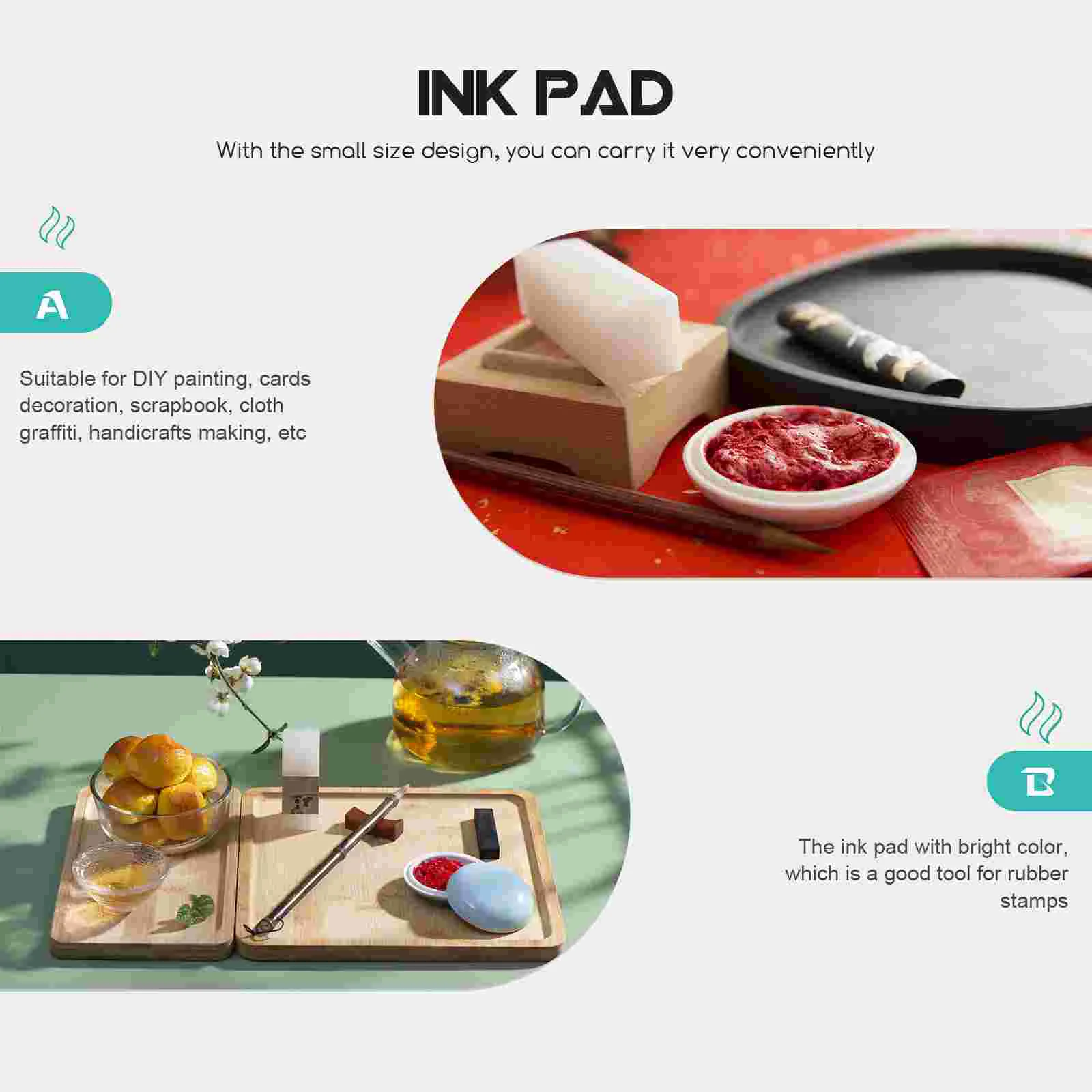 Ink Pad Painting Inkpad Calligraphy Paste Portable Chinese Supply Red Delicate for Premium DIY