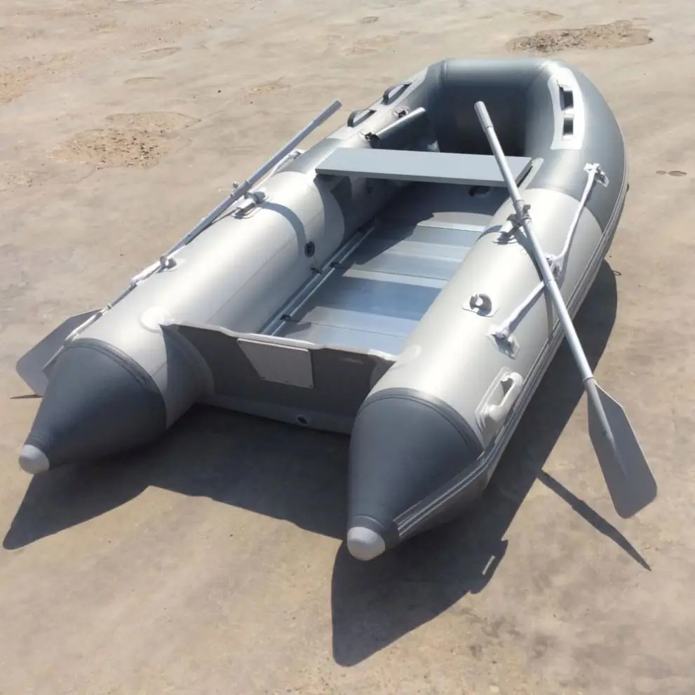 حار بيع 10Ft 4 شخص D نوع قارب صيد قابل للنفخ بولي كلوريد الفينيل 1.2 مللي متر رمادي اللون البحيرات بسعر منخفض