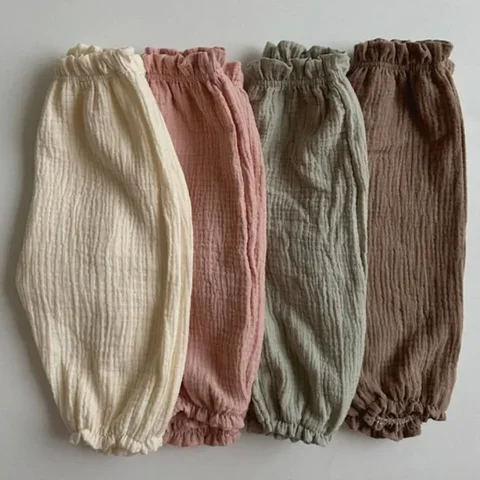 Детские штаны из органического хлопка для новорожденных малышей, осень-весна-лето-зима, милый принт, мягкая муслиновая одежда, штаны, панталоны, капри международная доставка детской одежды купить - №7