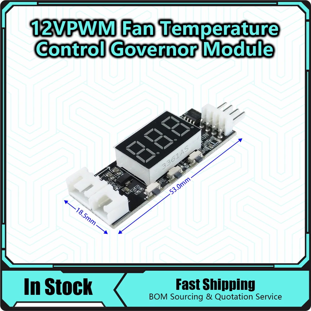 12V 3A DC PWM 4 Wire Fan Temperature Control Speed Controller Chassis Computer Noise Reduction Module NTC B10K 3950