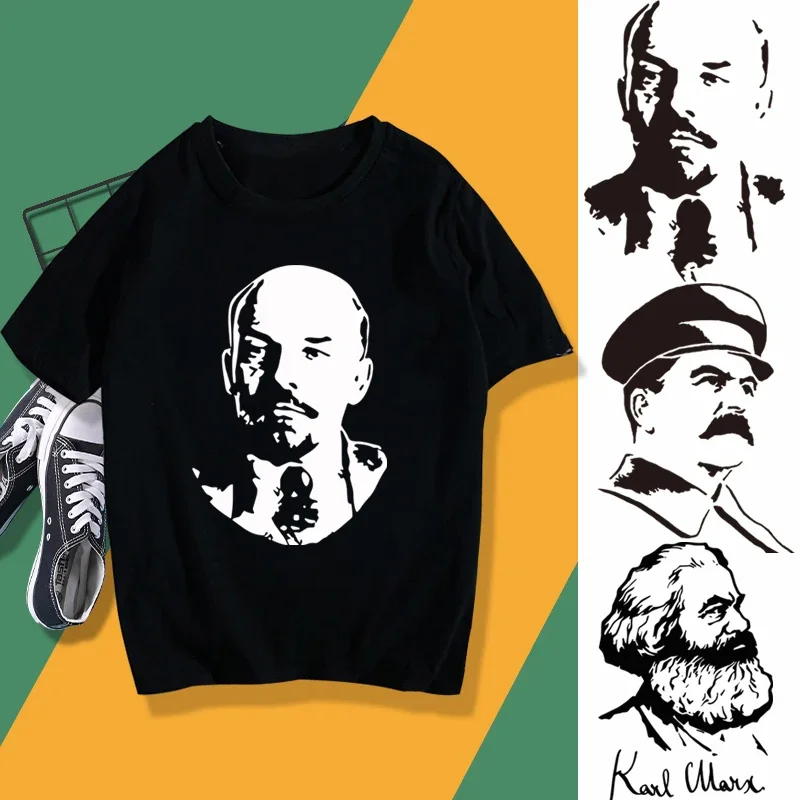 Karl Marx, Lenin, Stalin, communism, Soviet Union, CCCP, short sleeved T-shirt Short Sleeve T Shirt Streetwear Tops Tee