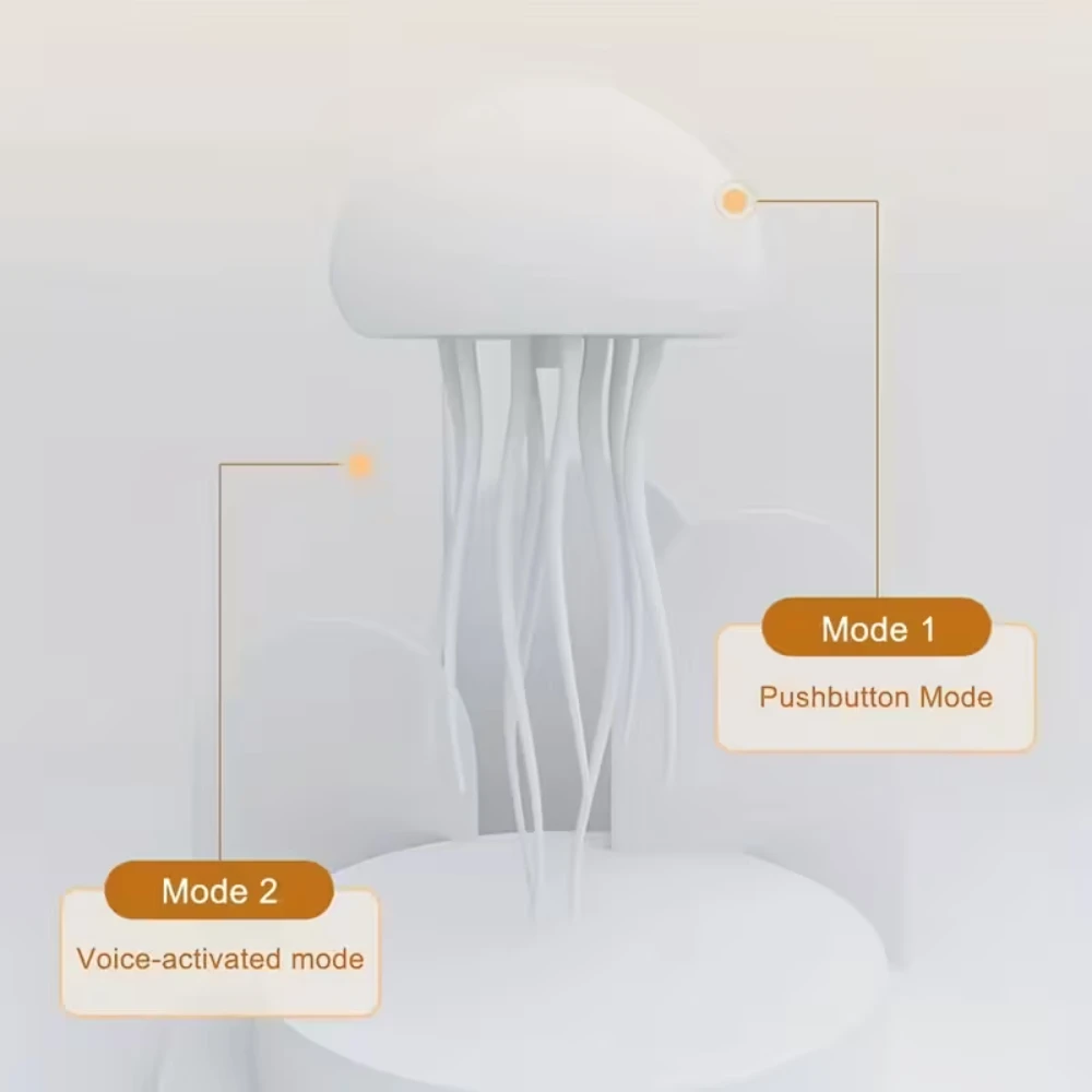 ضوء ليلي LED على شكل قنديل البحر الإلكتروني، قابل لإعادة الشحن عبر USB مع التحكم الصوتي، مخالب الرقص، درجة RGB، مصباح عائم، ديكور غرفة النوم