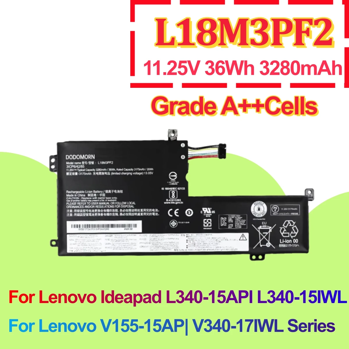Factory Direct L18M3PF2 Laptop Battery For Lenovo IdeaPad L340-15API L340-15IWL L340-17API L3-15IML05 V155-15API L18C3PF2