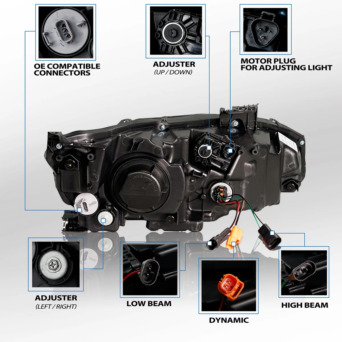 SINDAR LED Headlights For Honda Civic 2016-2021 10th Gen Sequential Front Lamp Assembly