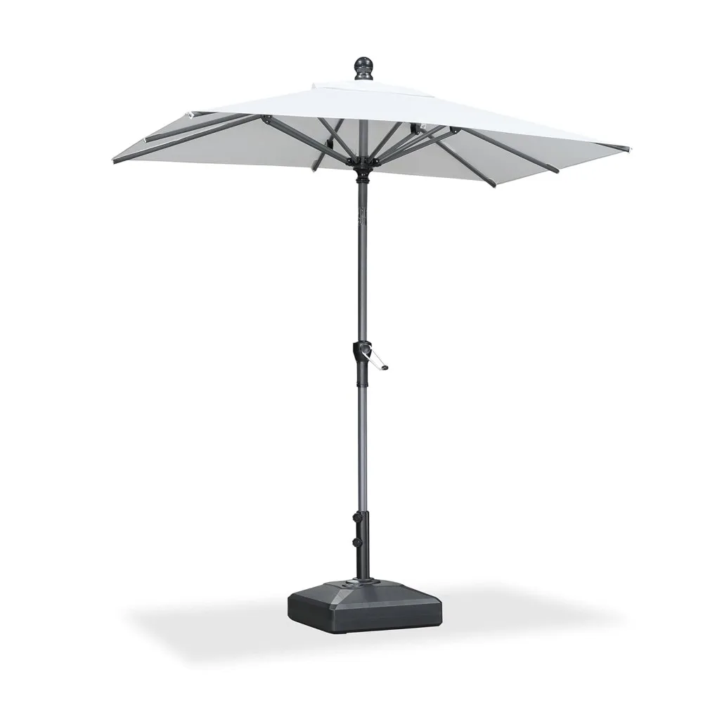 

6' x 4' Rectangle Patio Market Umbrella with Base Outdoor Table Umbrellas Aluminum Frame Sun Shade with 8 Sturdy, Customized
