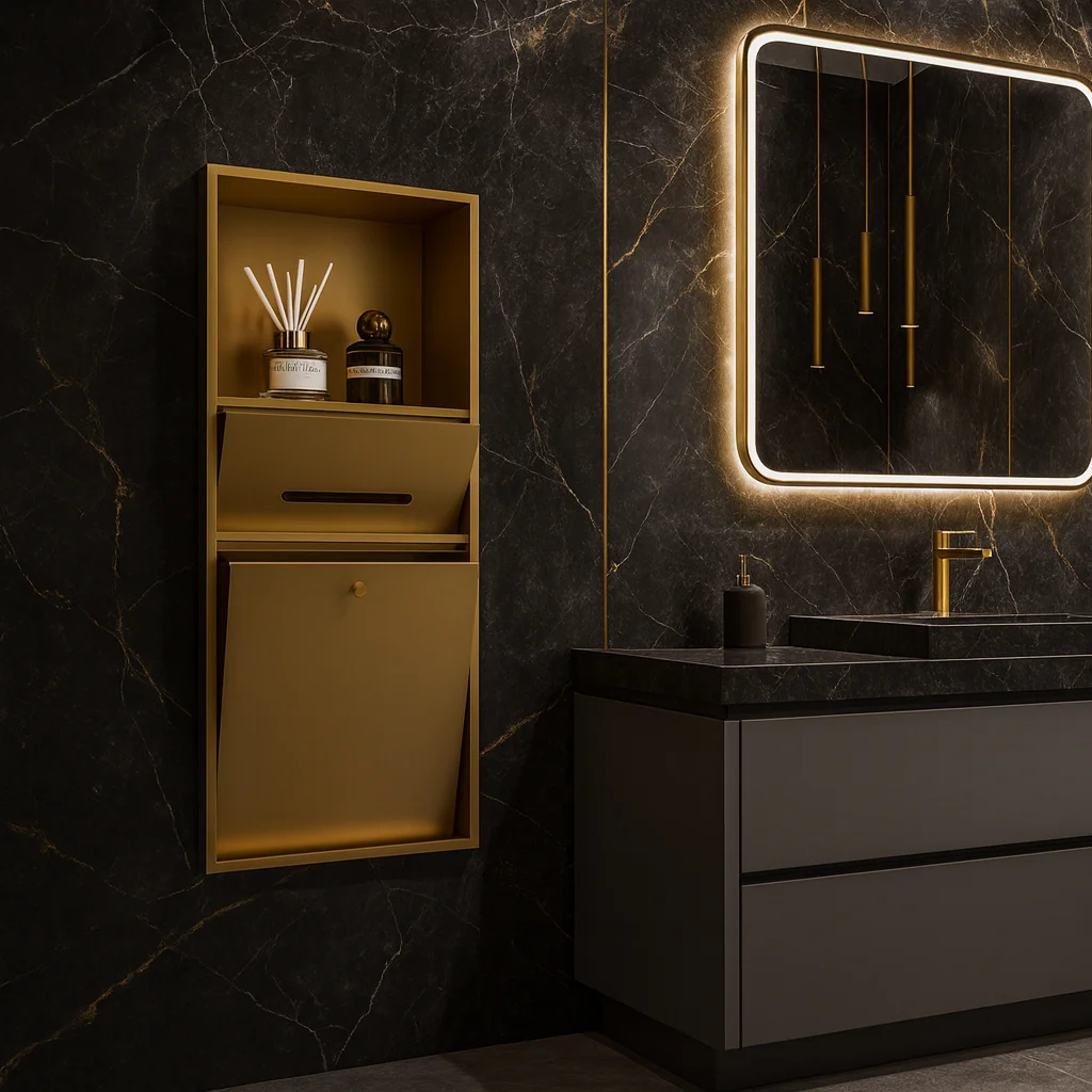 Stainless Steel Toilet Paper Niche Concealed Trash Can Gold Hidden Toilet Brush Niche Bathroom Stainless Steel Shower Niche