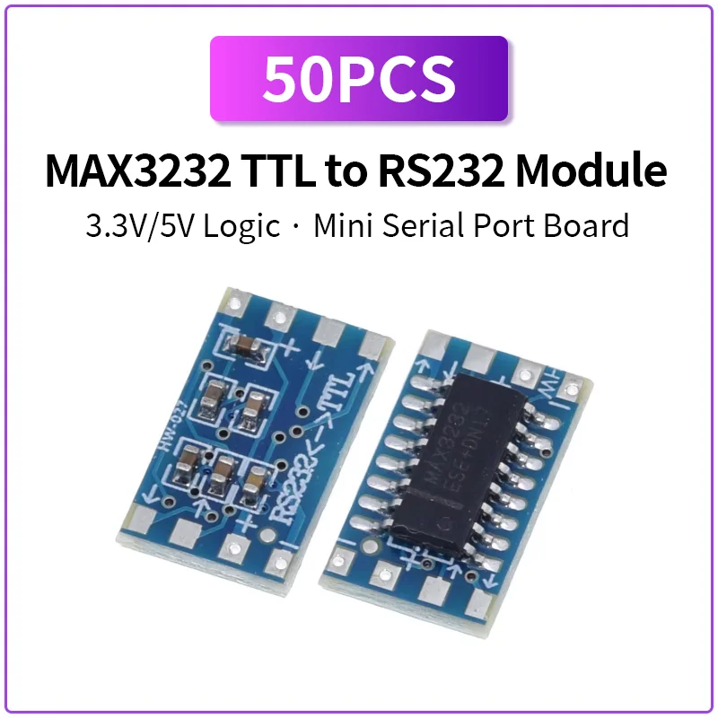 50-個-max3232-ttl-rs232-コンバータモジュール-33v-5v-ミニシリアルポートボード-arduino-stm32-用