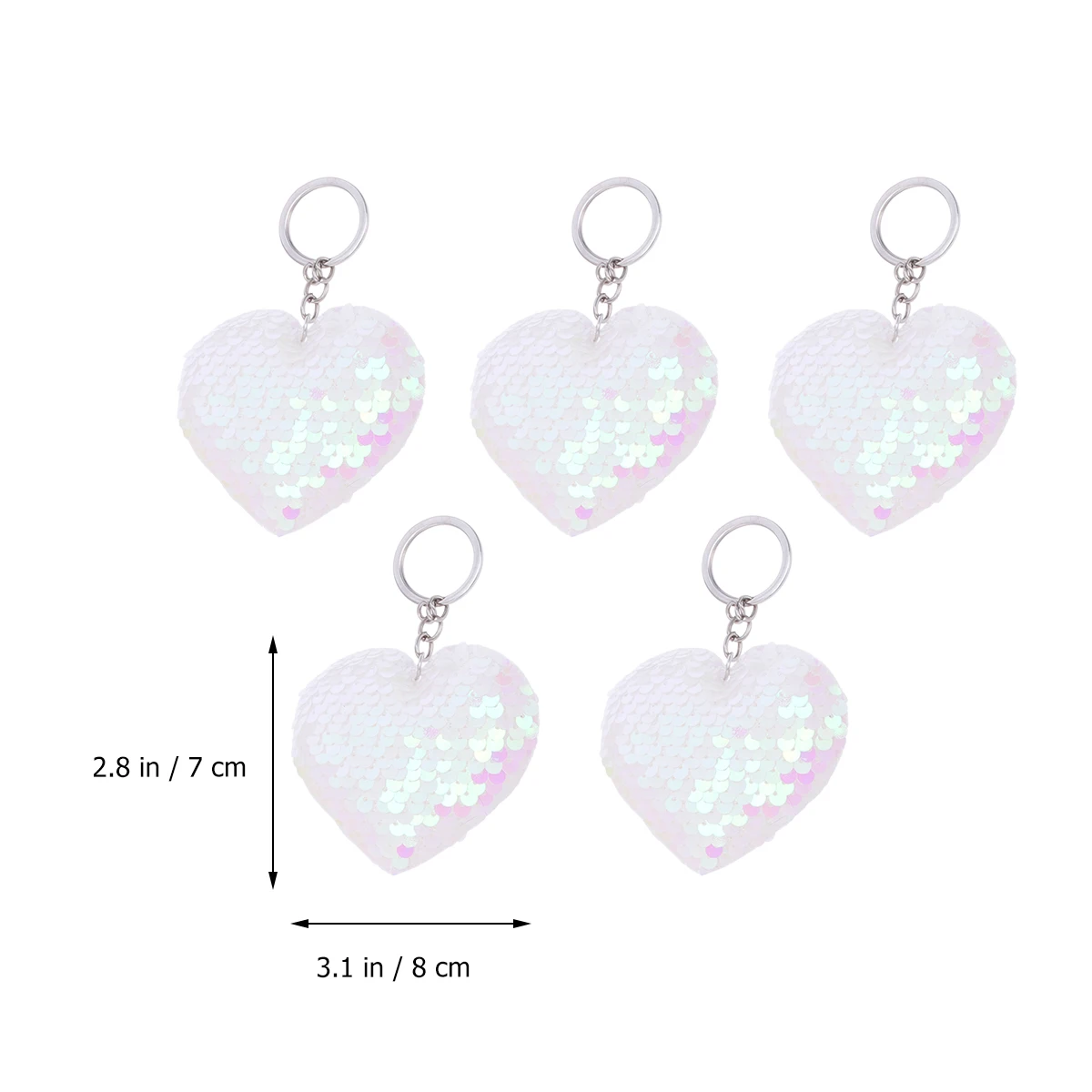 

5pcs Heart Shape Keychain Metal Bag Pendant Cute Charms Party Favors Gifts Valentine Christmas Graduation Creative Keyring