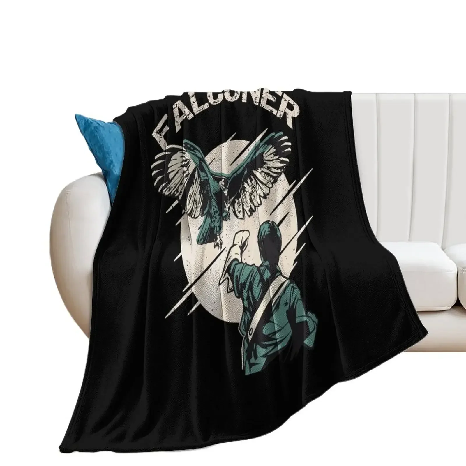 Falconry Bird landing on Falconer armClassic T-Shirt.png Throw Blanket Warm Custom Blankets Sofas Of Decoration Blankets