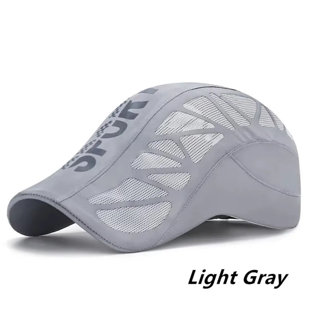 New Letter Print Quick Dry Hat Breathable Quick Dry Breathable Mesh Cap Net Mesh Sunshade Newsboy Cap Golf Driving