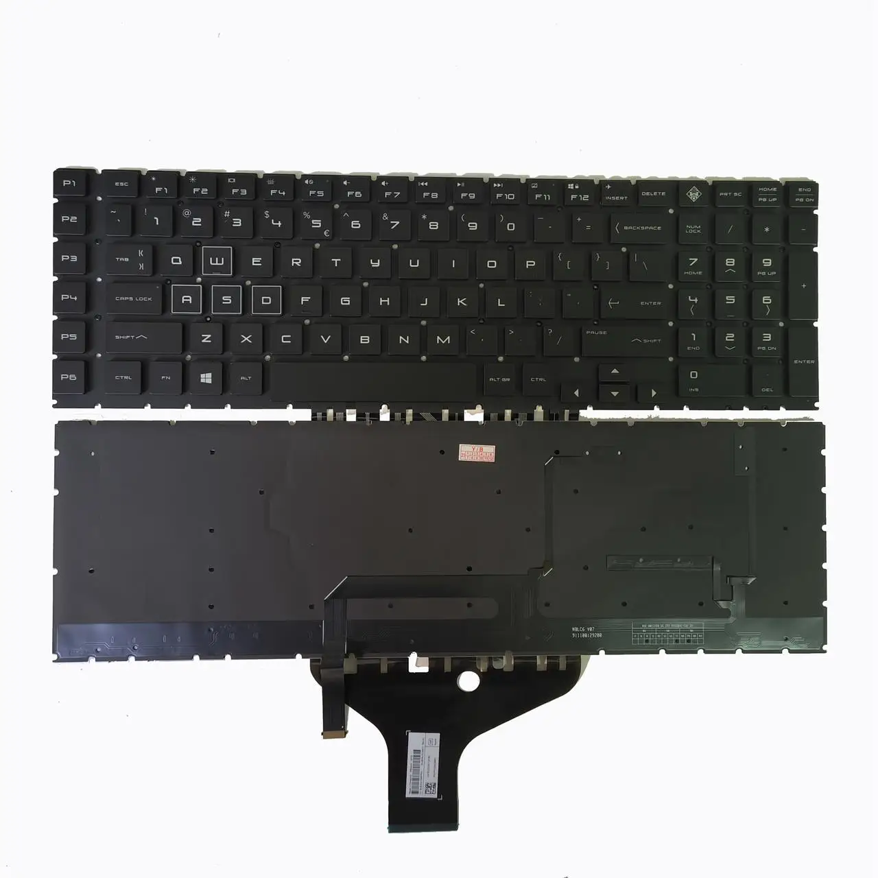 Teclado dos Eua com Luz Retroiluminada Rgb sem Moldura Preta hp Omen 17cb 17-cb 17-cb1000x17-cb0000 Novo