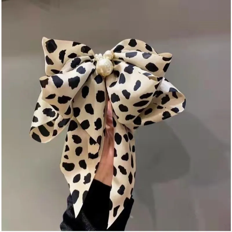 Large bow hair clip back hair clip net red spring clip