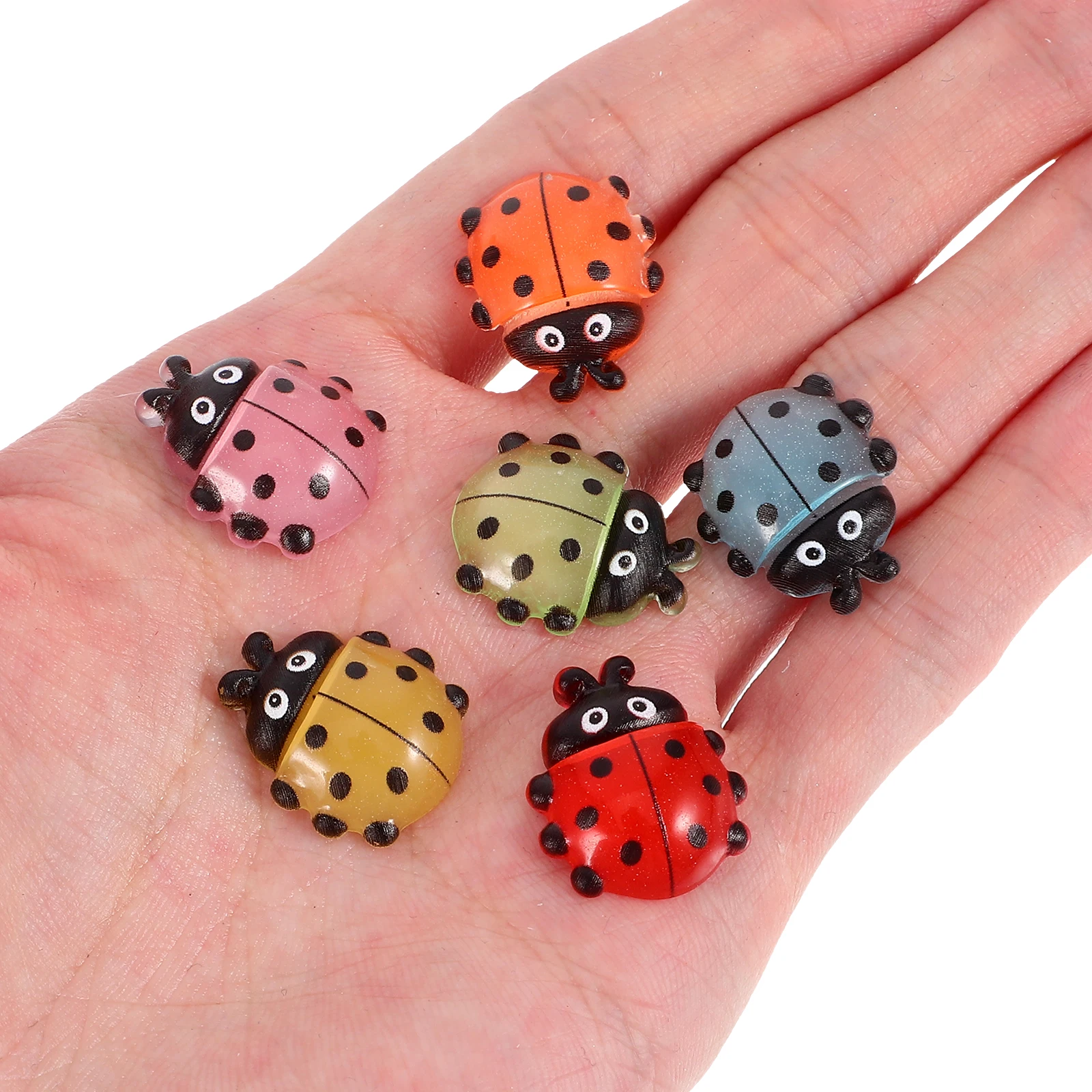 

18 Pcs Resin Ladybug Statues Glow in Dark Micro L Garden naments Home Decor Mini Crafts Outdoor Accessories
