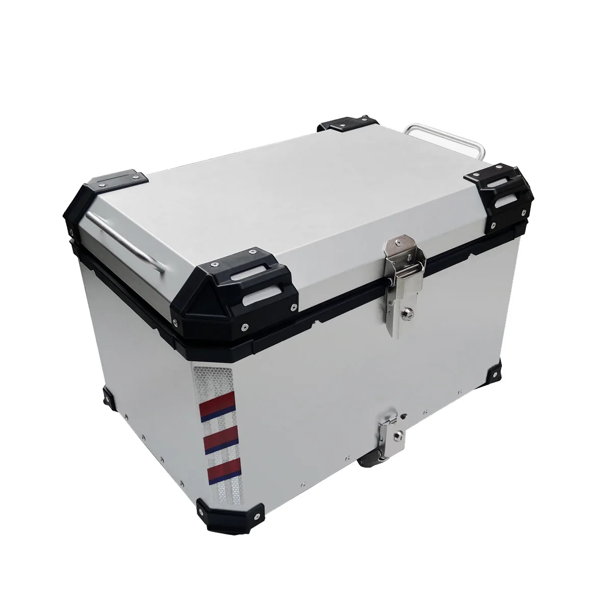 

Motorcycle 80l Universal Aluminum Alloy Tail Box Large 80 L Corner protection Waterproof Storage Box Scooter Trunk Wholesale