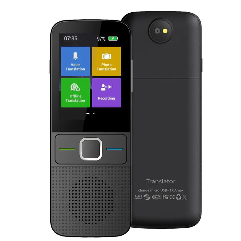 Traductor de voz T10 WIFI Smart AI 137 idiomas Con cámara de traducción sin conexión ChatGPT, grabación, traductor de práctica oral