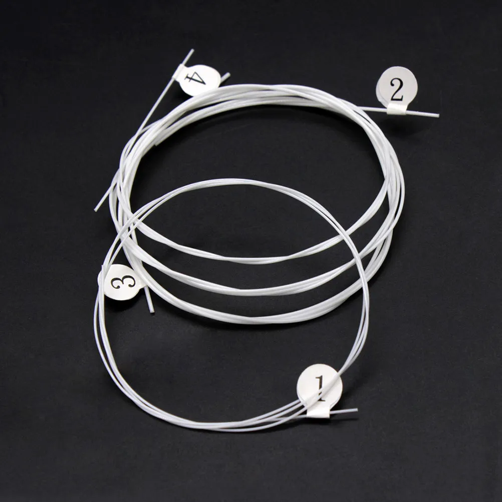 4Pcs Ukulele Strings Nylon High-Tension Balanced Thin Strong Clear Sweet Tone Replacement Set