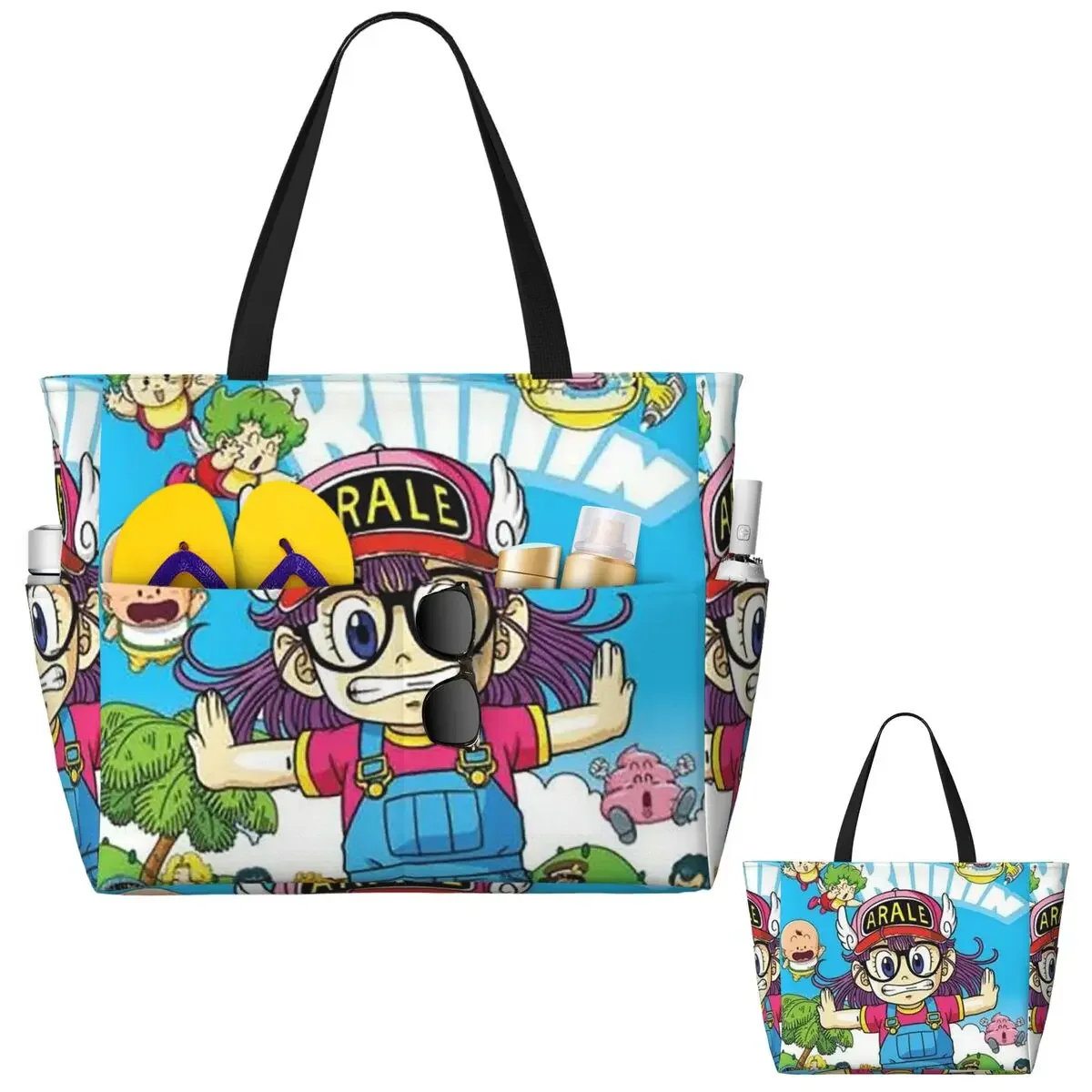

Arale Dr.Slump Anime Beach Tote Bag Sport Gym Yoga Duffle Large Tote Bag Women Travel Bag Fitness bag