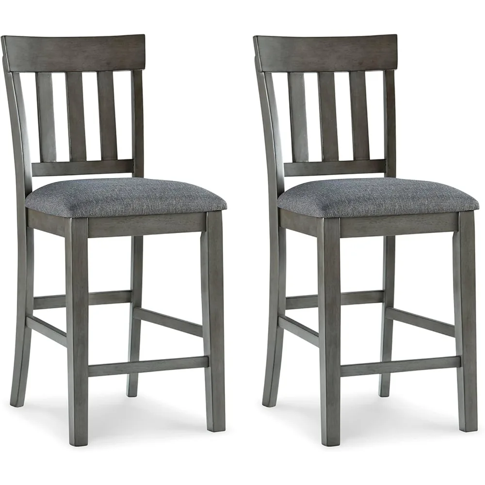 

Hallanden Modern Farmhouse 25.75" Counter Height Upholstered Barstool, Set of 2, Dark Gray