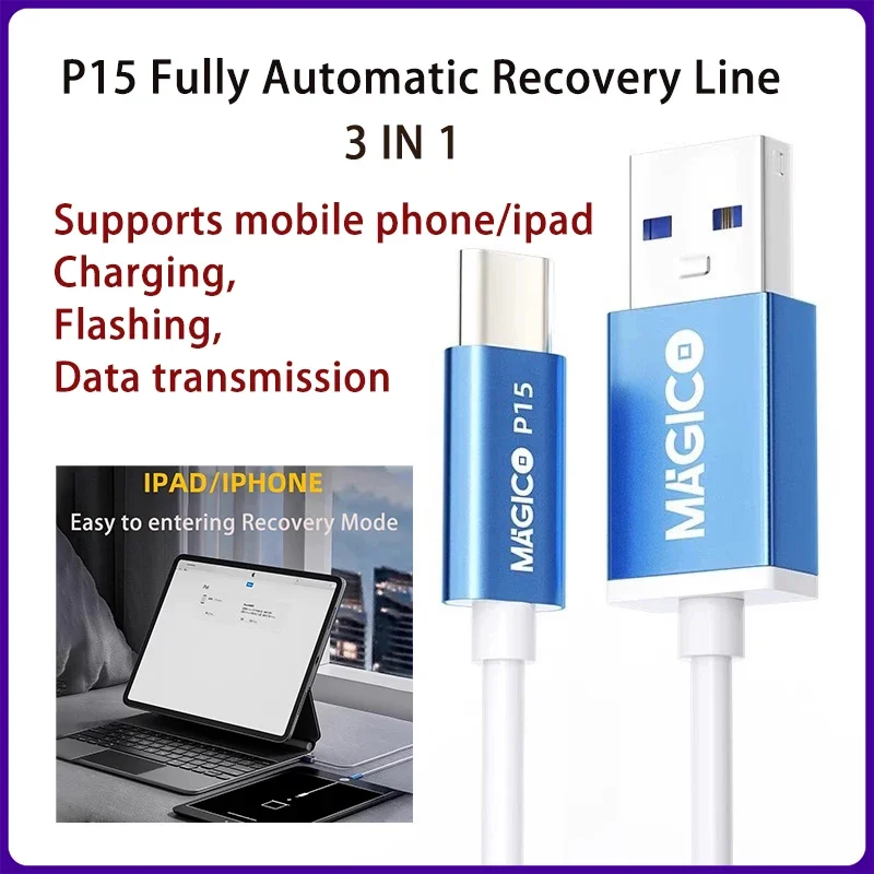 Magico-Puerto P15 OSS tipo C, Cable de restauración fácil para iPhone 15, inicio rápido, ir al modo de recuperación, Cable de modo DFU de restauración intermitente